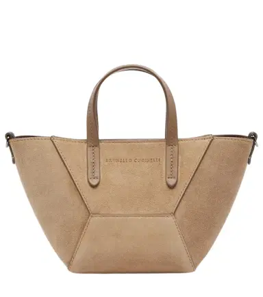 Brunello Cucinelli Duo Mini Monili suede top-handle bag | Thumbnail 1 Brunello Cucinelli Duo Mini Monili suede top-handle bag | Thumbnail 1