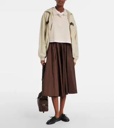 Prada Re-Nylon gathered midi skirt | Thumbnail 2 Prada Re-Nylon gathered midi skirt | Thumbnail 2