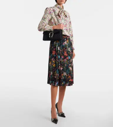 Gucci Floral tie-neck silk shirt | Thumbnail 2 Gucci Floral tie-neck silk shirt | Thumbnail 2