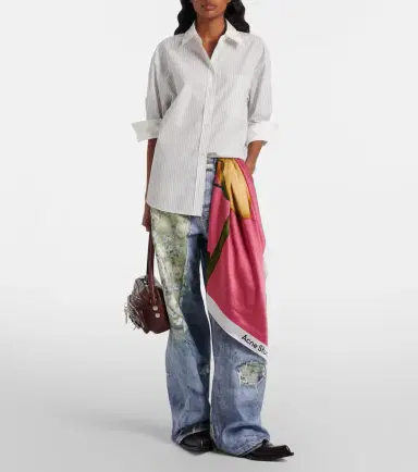 Acne Studios Striped cotton poplin shirt | Thumbnail 3 Acne Studios Striped cotton poplin shirt | Thumbnail 3