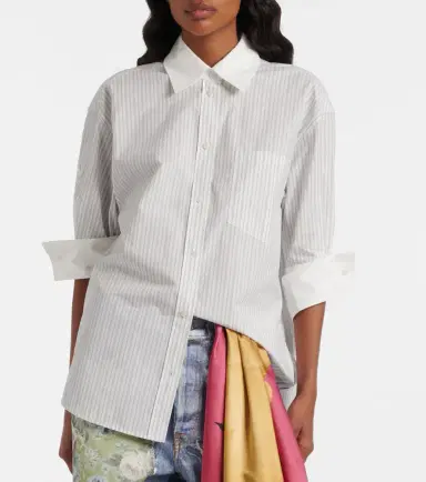 Acne Studios Striped cotton poplin shirt | Thumbnail 5 Acne Studios Striped cotton poplin shirt | Thumbnail 5