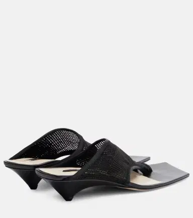 CHRISTEN Edge Stretch leather-trimmed mesh mules | Thumbnail 3 CHRISTEN Edge Stretch leather-trimmed mesh mules | Thumbnail 3