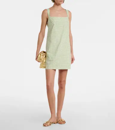 Simkhai Sloan gingham cotton-blend minidress | Thumbnail 3 Simkhai Sloan gingham cotton-blend minidress | Thumbnail 3