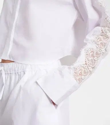 Simkhai Lace-trimmed cotton poplin shirt | Thumbnail 3 Simkhai Lace-trimmed cotton poplin shirt | Thumbnail 3