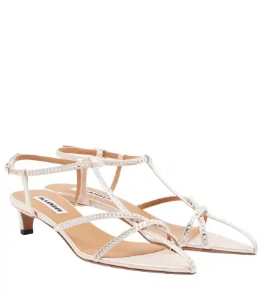 Jil Sander Cage crystal-embellished leather sandals | Thumbnail 1 Jil Sander Cage crystal-embellished leather sandals | Thumbnail 1