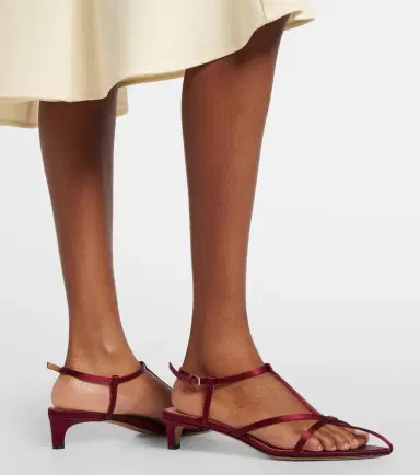 Jil Sander Cage satin and leather sandals | Thumbnail 5 Jil Sander Cage satin and leather sandals | Thumbnail 5