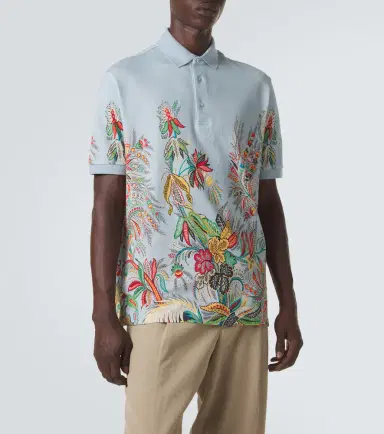 Etro Printed cotton piqué polo shirt | Thumbnail 4 Etro Printed cotton piqué polo shirt | Thumbnail 4