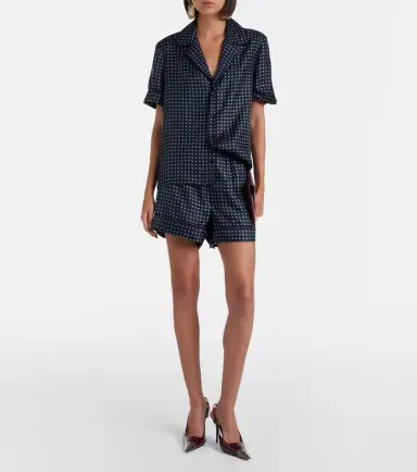Saint Laurent Printed silk satin pajama shirt | Thumbnail 5 Saint Laurent Printed silk satin pajama shirt | Thumbnail 5