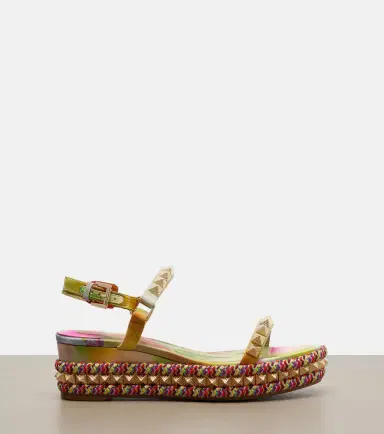 Christian Louboutin Pyraclou floral studded espadrille wedges | Thumbnail 2 Christian Louboutin Pyraclou floral studded espadrille wedges | Thumbnail 2