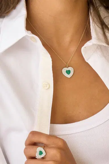 PHILLIPS HOUSE Diamond Emerald Infinity Heartbeat Necklace | Thumbnail 2 PHILLIPS HOUSE Diamond Emerald Infinity Heartbeat Necklace | Thumbnail 2