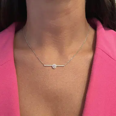 Messika Messika Glam'Azone 18K White Gold Diamond Chain Bar Necklace by The Solist | Thumbnail 2 Messika Messika Glam'Azone 18K White Gold Diamond Chain Bar Necklace by The Solist | Thumbnail 2