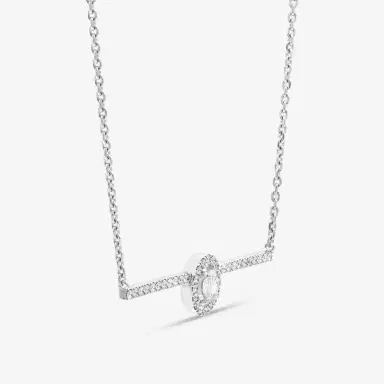 Messika Messika Glam'Azone 18K White Gold Diamond Chain Bar Necklace by The Solist | Thumbnail 3 Messika Messika Glam'Azone 18K White Gold Diamond Chain Bar Necklace by The Solist | Thumbnail 3