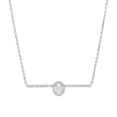 Messika Messika Glam'Azone 18K White Gold Diamond Chain Bar Necklace by The Solist | Thumbnail 1 Messika Messika Glam'Azone 18K White Gold Diamond Chain Bar Necklace by The Solist | Thumbnail 1