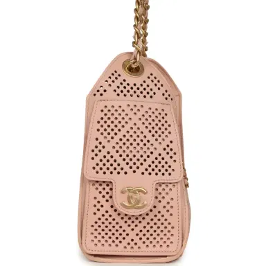 Chanel Chanel Mini 25 Hobo Bag Light Pink Perforated Calfskin Antique Gold Hardware | Thumbnail 3 Chanel Chanel Mini 25 Hobo Bag Light Pink Perforated Calfskin Antique Gold Hardware | Thumbnail 3
