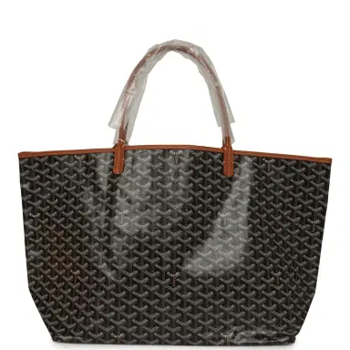 goyard Goyard Goyardine Black and Brown St. Louis GM Tote Bag Palladium Hardware | Thumbnail 4 goyard Goyard Goyardine Black and Brown St. Louis GM Tote Bag Palladium Hardware | Thumbnail 4
