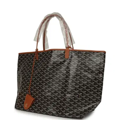 goyard Goyard Goyardine Black and Brown St. Louis GM Tote Bag Palladium Hardware | Thumbnail 5 goyard Goyard Goyardine Black and Brown St. Louis GM Tote Bag Palladium Hardware | Thumbnail 5