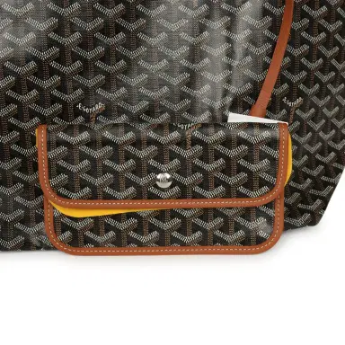 goyard Goyard Goyardine Black and Brown St. Louis GM Tote Bag Palladium Hardware | Thumbnail 8 goyard Goyard Goyardine Black and Brown St. Louis GM Tote Bag Palladium Hardware | Thumbnail 8