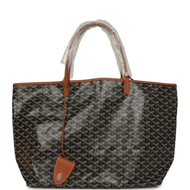 goyard Goyard Goyardine Black and Brown St. Louis GM Tote Bag Palladium Hardware | Thumbnail 1 goyard Goyard Goyardine Black and Brown St. Louis GM Tote Bag Palladium Hardware | Thumbnail 1