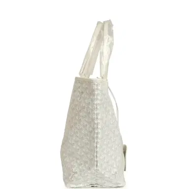 goyard Goyard Goyardine White Saint Louis PM Tote Bag Palladium Hardware | Thumbnail 3 goyard Goyard Goyardine White Saint Louis PM Tote Bag Palladium Hardware | Thumbnail 3