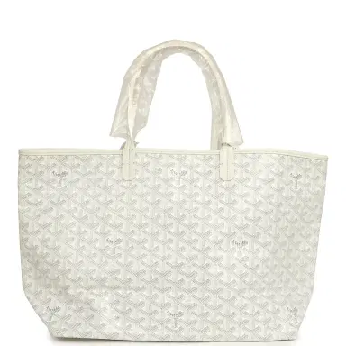goyard Goyard Goyardine White Saint Louis PM Tote Bag Palladium Hardware | Thumbnail 4 goyard Goyard Goyardine White Saint Louis PM Tote Bag Palladium Hardware | Thumbnail 4