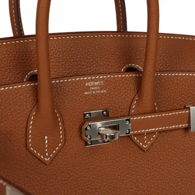HERMÈS Hermes Birkin 25 Gold Togo Palladium Hardware | Thumbnail 7 HERMÈS Hermes Birkin 25 Gold Togo Palladium Hardware | Thumbnail 7