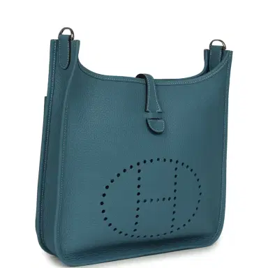 HERMÈS Hermes Evelyne III PM Blue Jean Clemence Palladium Hardware | Thumbnail 2 HERMÈS Hermes Evelyne III PM Blue Jean Clemence Palladium Hardware | Thumbnail 2