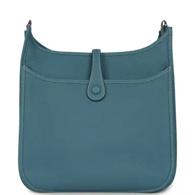 HERMÈS Hermes Evelyne III PM Blue Jean Clemence Palladium Hardware | Thumbnail 4 HERMÈS Hermes Evelyne III PM Blue Jean Clemence Palladium Hardware | Thumbnail 4
