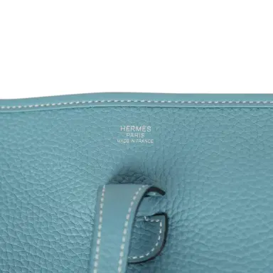 HERMÈS Hermes Evelyne III PM Blue Jean Clemence Palladium Hardware | Thumbnail 7 HERMÈS Hermes Evelyne III PM Blue Jean Clemence Palladium Hardware | Thumbnail 7