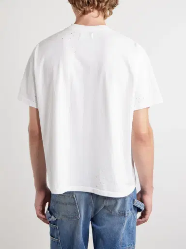 Cherry Los Angeles Logo-Print Paint-Splattered Cotton-Jersey T-Shirt - Men | Thumbnail 4 Cherry Los Angeles Logo-Print Paint-Splattered Cotton-Jersey T-Shirt - Men | Thumbnail 4