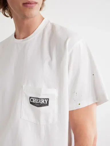 Cherry Los Angeles Logo-Print Paint-Splattered Cotton-Jersey T-Shirt - Men | Thumbnail 6 Cherry Los Angeles Logo-Print Paint-Splattered Cotton-Jersey T-Shirt - Men | Thumbnail 6
