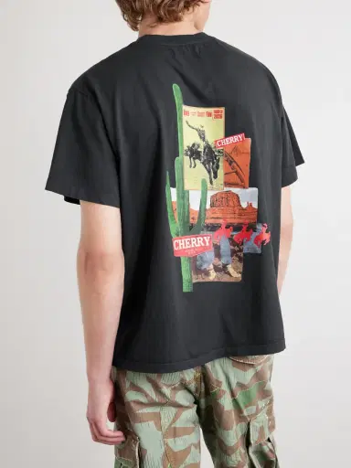 Cherry Los Angeles Logo-Print Cotton-Jersey T-Shirt - Men | Thumbnail 4 Cherry Los Angeles Logo-Print Cotton-Jersey T-Shirt - Men | Thumbnail 4
