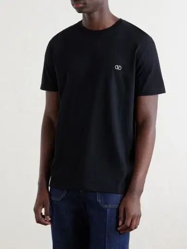 Valentino Garavani Logo-Embroidered Cotton-Jersey T-Shirt - Men | Thumbnail 3 Valentino Garavani Logo-Embroidered Cotton-Jersey T-Shirt - Men | Thumbnail 3