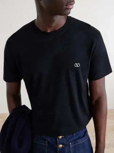 Valentino Garavani Logo-Embroidered Cotton-Jersey T-Shirt - Men | Thumbnail 5 Valentino Garavani Logo-Embroidered Cotton-Jersey T-Shirt - Men | Thumbnail 5