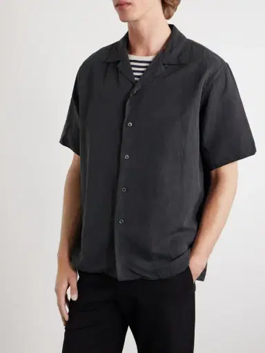 A.PRESSE Convertible-Collar Silk and Linen-Blend Shirt - Men | Thumbnail 3 A.PRESSE Convertible-Collar Silk and Linen-Blend Shirt - Men | Thumbnail 3