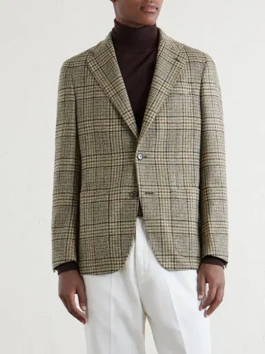 Caruso Butterfly Checked Wool Blazer - Men | Thumbnail 3 Caruso Butterfly Checked Wool Blazer - Men | Thumbnail 3