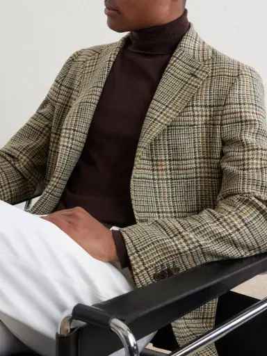 Caruso Butterfly Checked Wool Blazer - Men | Thumbnail 5 Caruso Butterfly Checked Wool Blazer - Men | Thumbnail 5