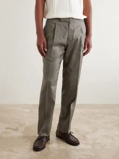 MR P. Straight-Leg Pleated Linen and Wool-Blend Suit Trousers - Men | Thumbnail 3 MR P. Straight-Leg Pleated Linen and Wool-Blend Suit Trousers - Men | Thumbnail 3