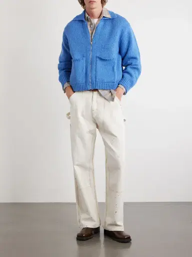 Cherry Los Angeles Logo-Embroidered Cotton Zip-Up Cardigan - Men | Thumbnail 2 Cherry Los Angeles Logo-Embroidered Cotton Zip-Up Cardigan - Men | Thumbnail 2