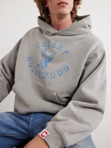 Cherry Los Angeles Logo-Print Cotton-Jersey Hoodie - Men | Thumbnail 5 Cherry Los Angeles Logo-Print Cotton-Jersey Hoodie - Men | Thumbnail 5