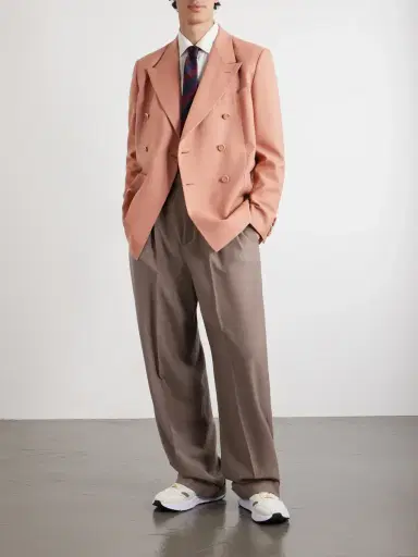 Valentino Garavani Double-Breasted Wool-Nattè Blazer - Men | Thumbnail 2 Valentino Garavani Double-Breasted Wool-Nattè Blazer - Men | Thumbnail 2