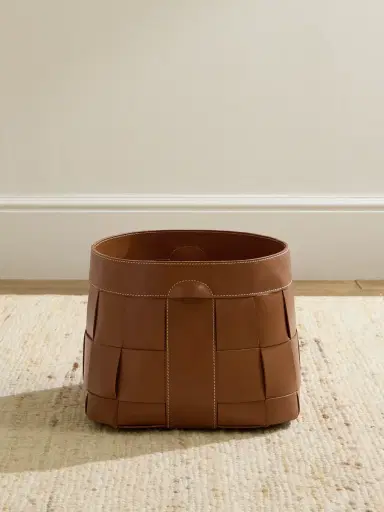 Ralph Lauren Home Hailey Small Woven Leather Basket - Men | Thumbnail 1 Ralph Lauren Home Hailey Small Woven Leather Basket - Men | Thumbnail 1