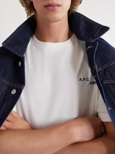 A.P.C. Fragment Logo-Print Cotton-Jersey T-Shirt - Men | Thumbnail 5 A.P.C. Fragment Logo-Print Cotton-Jersey T-Shirt - Men | Thumbnail 5