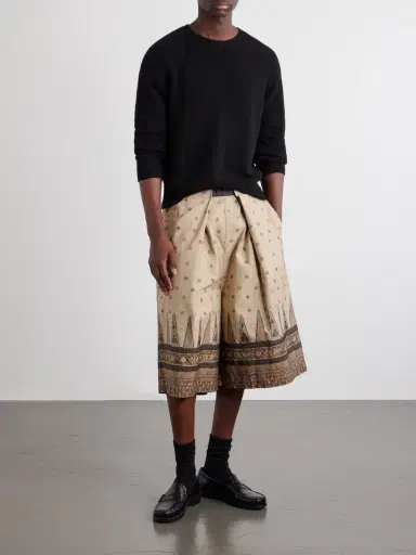 KAPITAL Wide-Leg Printed Cotton Shorts - Men | Thumbnail 2 KAPITAL Wide-Leg Printed Cotton Shorts - Men | Thumbnail 2