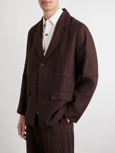 Kartik Research Rabari Embroidered Linen Suit Jacket - Men | Thumbnail 3 Kartik Research Rabari Embroidered Linen Suit Jacket - Men | Thumbnail 3
