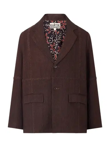 Kartik Research Rabari Embroidered Linen Suit Jacket - Men | Thumbnail 1 Kartik Research Rabari Embroidered Linen Suit Jacket - Men | Thumbnail 1