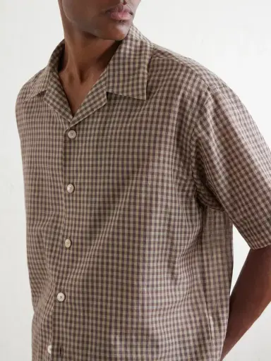 Auralee Camp-Collar Checked Cotton Shirt - Men | Thumbnail 5 Auralee Camp-Collar Checked Cotton Shirt - Men | Thumbnail 5