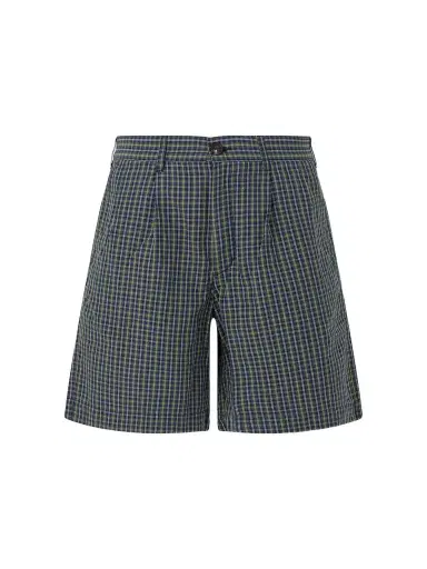 Noah Straight-Leg Pleated Checked Cotton and Linen-Blend Seersucker Shorts - Men | Thumbnail 1 Noah Straight-Leg Pleated Checked Cotton and Linen-Blend Seersucker Shorts - Men | Thumbnail 1