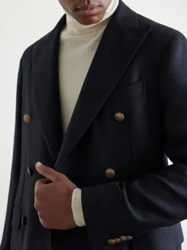 Caruso Aida Double-Breasted Wool-Basketweave Blazer - Men | Thumbnail 5 Caruso Aida Double-Breasted Wool-Basketweave Blazer - Men | Thumbnail 5