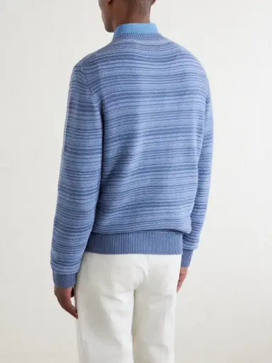 Canali Striped Wool and Cashmere-Blend Sweater - Men | Thumbnail 4 Canali Striped Wool and Cashmere-Blend Sweater - Men | Thumbnail 4