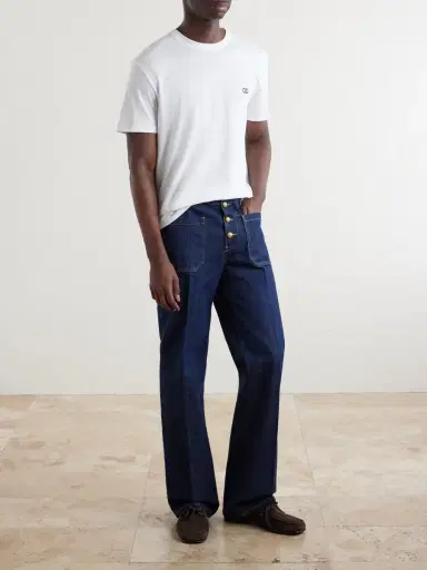 Valentino Garavani Logo-Embroidered Cotton-Jersey T-Shirt - Men | Thumbnail 2 Valentino Garavani Logo-Embroidered Cotton-Jersey T-Shirt - Men | Thumbnail 2